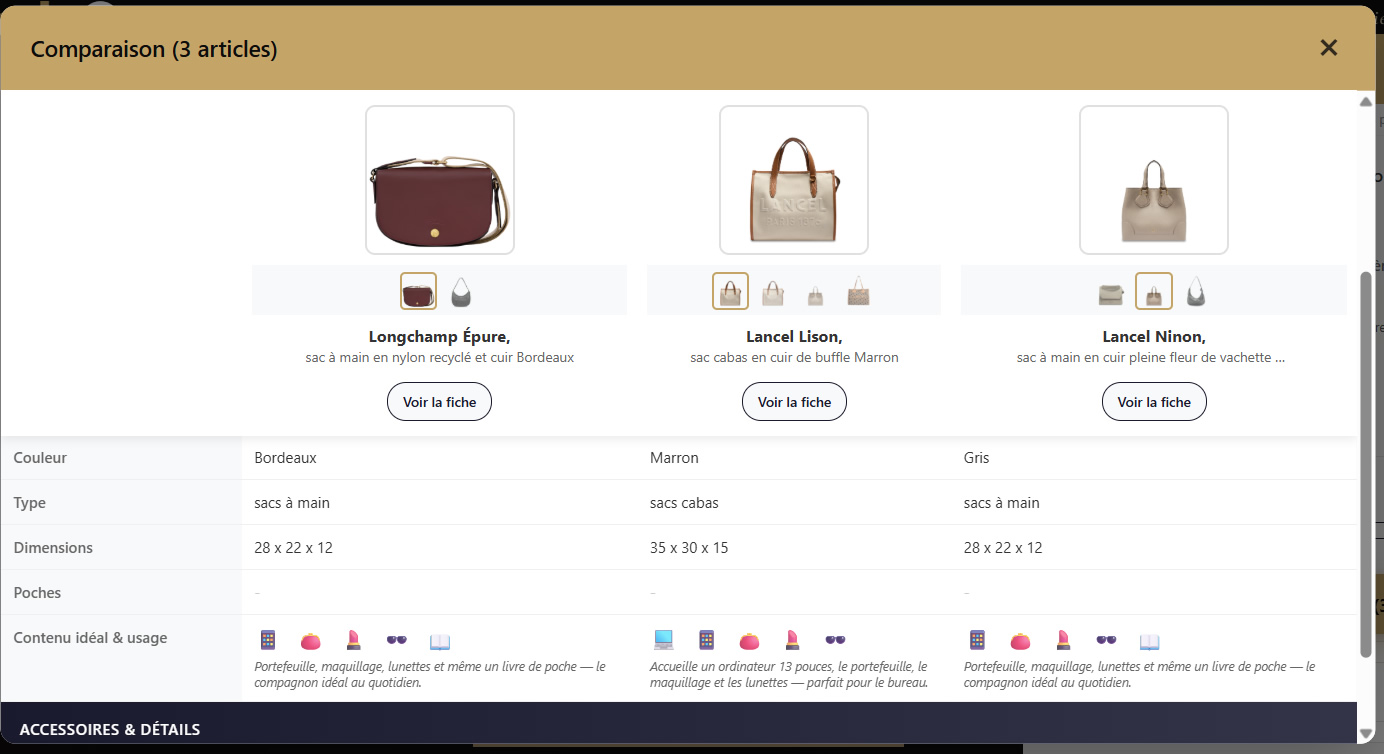 Comparateur produits — AgentLeads Commerce